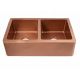 Handcrafted Copper Double Mount Kitchen Sink Dual Basin